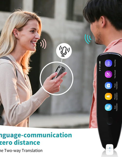 Load image into Gallery viewer, Language Translator Device, Reader Pen Translation Scanner Dictionary Pen with Voice &amp; Camera Translators, Portable Translator for Language Learners, Black

