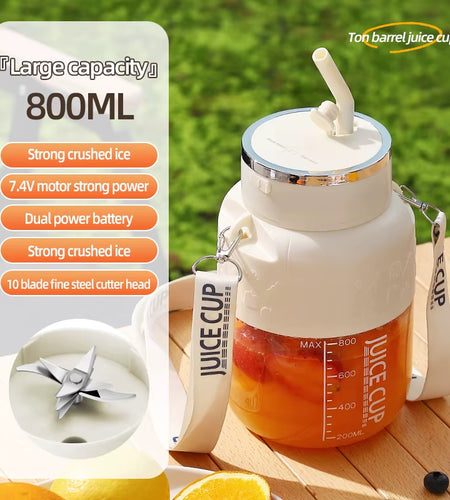 PowerJuice 800ml Electric Sports Cup – USB Rechargeable Juicer for Smoothies, Shakes, & More