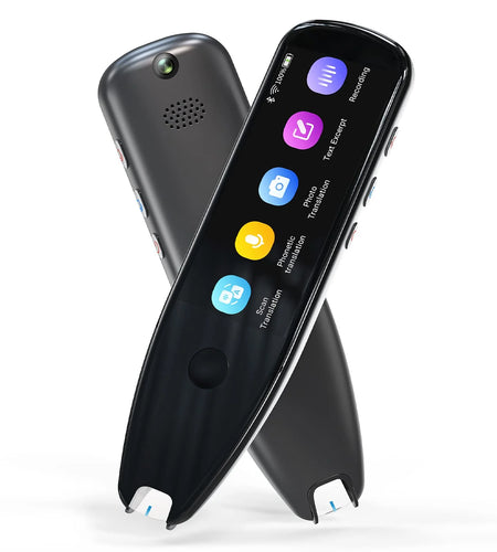 Language Translator Device, Reader Pen Translation Scanner Dictionary Pen with Voice & Camera Translators, Portable Translator for Language Learners, Black